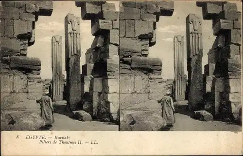 Stereo Ak Karnak Ägypten, Piliers de Thoutmes II.