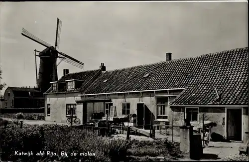 Ak Katwijk aan den Rijn Südholland Niederlande, Bij de molen, Windmühle