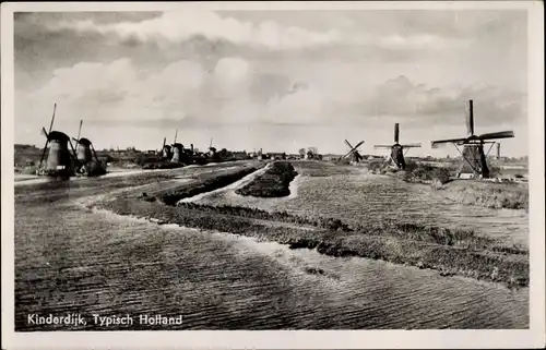 Ak Kinderdijk Molenwaard Südholland Niederlande, Windmühlen