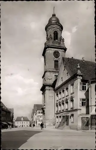 Ak Hechingen im Zollernalbkreis, Marktplatz m. Stiftskirche
