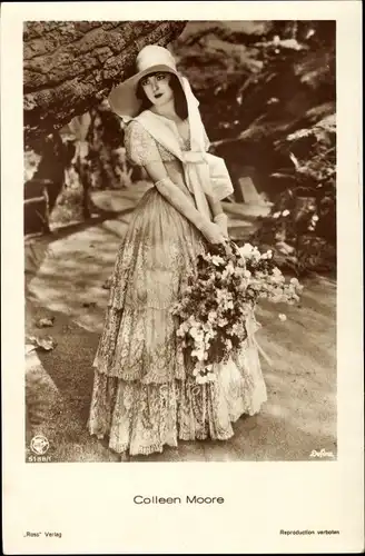 Ak Schauspielerin Colleen Moore, Portrait, Filmszene