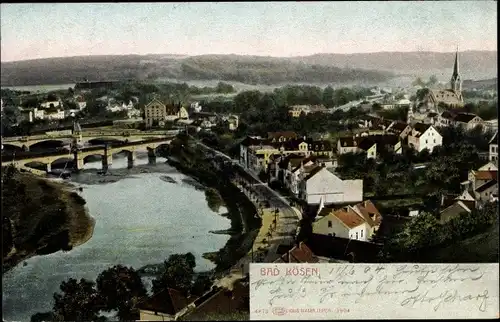 Ak Bad Kösen Naumburg an der Saale, Panorama, Brücke