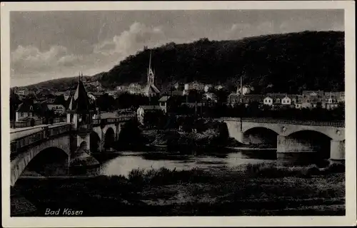 Ak Bad Kösen Naumburg an der Saale, Panorama, Brücke