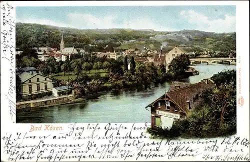 Ak Bad Kösen Naumburg an der Saale, Teilansicht, Restaurant Loreley