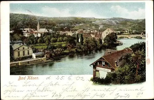 Ak Bad Kösen Naumburg an der Saale, Teilansicht, Restaurant Loreley