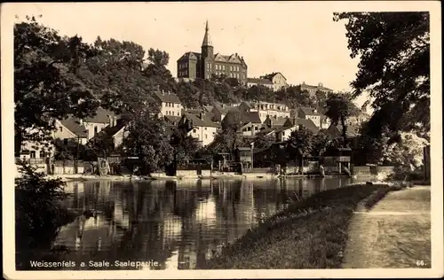 Ak Weißenfels an der Saale, Saalepartie, Teilansicht, Schloss