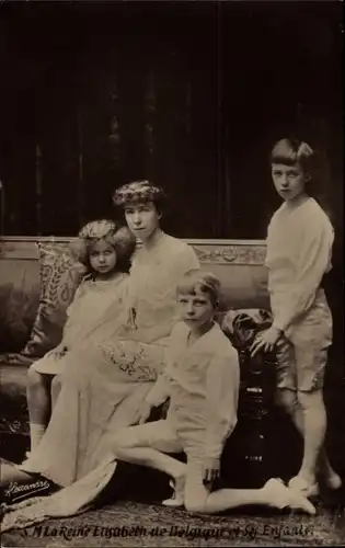 Ak Elisabeth Gabriele in Bayern, Königin von Belgien, Kinder, Portrait