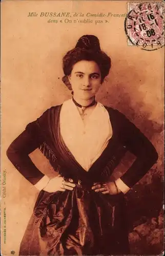 Ak Schauspielerin Dussane, Comedie Francaise, Portrait, On n'oublie pas