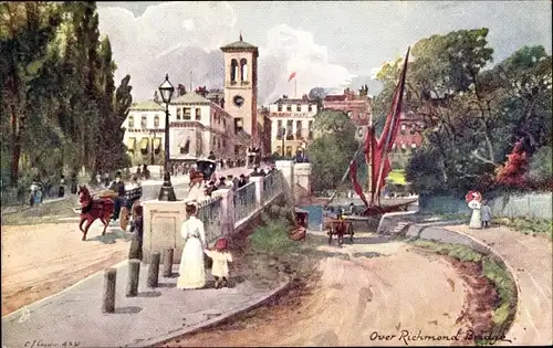 Künstler Ak Richmond upon Thames, Over the Bridge, Tuck 6251