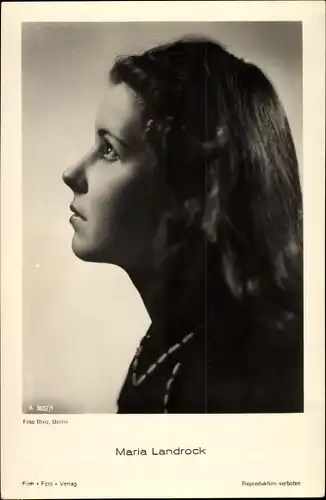 Ak Schauspielerin Maria Landrock, Portrait im Profil