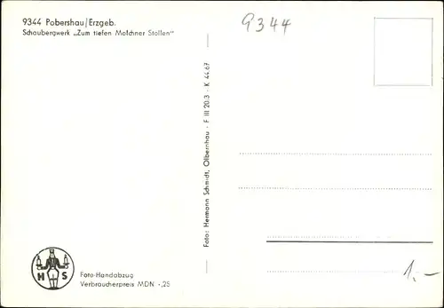 Ak Pobershau Marienberg im Erzgebirge, Schaubergwerk Zum tiefen Molchner Stollen