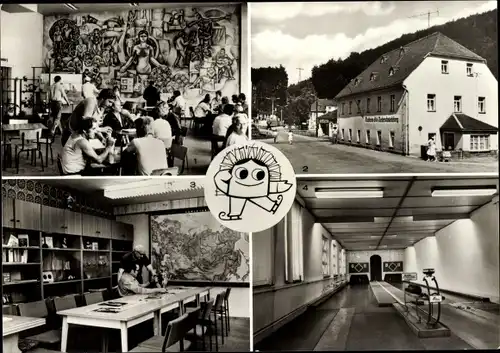 Ak Niederschmiedeberg Großrückerswalde, VEB dkk Scharfenstein, Kegelbahn