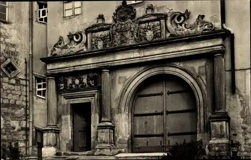 Ak Pretzsch an der Elbe Bad Schmiedeberg, Schlossportal