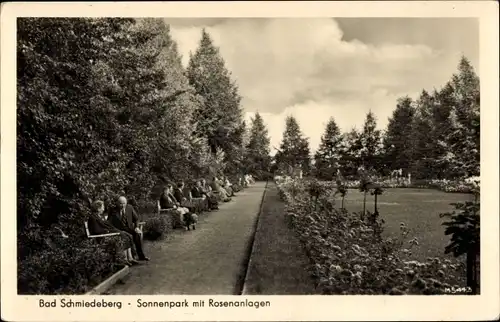 Ak Bad Schmiedeberg in der Dübener Heide, Sonnenpark mit Rosenanlagen
