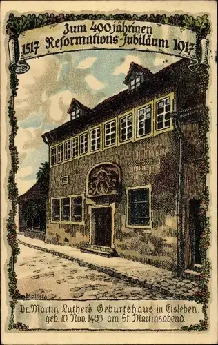 Künstler Litho Kallista, Lutherstadt Eisleben, Dr. Martin Luthers Geburtshaus, 400 Jahre Reformation