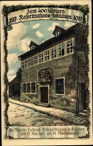 Künstler Litho Kallista, Lutherstadt Eisleben, Dr. Martin Luthers Geburtshaus, 400 Jahre Reformation