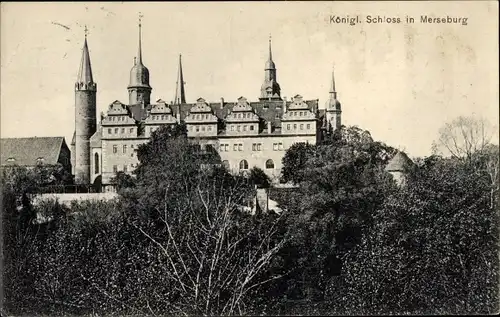 Ak Merseburg an der Saale, Königliches Schloss, Außenansicht