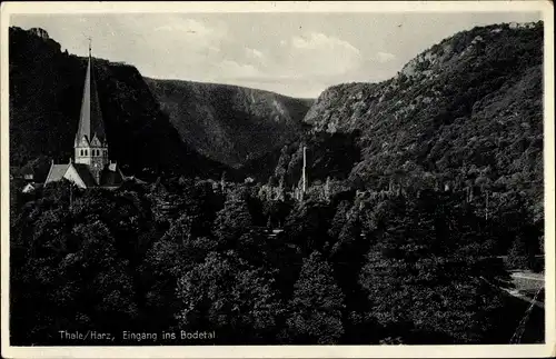 Ak Thale im Harz, Bodetal, Eingang ins Tal