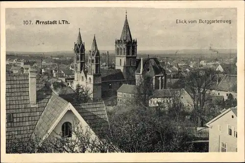 Ak Arnstadt in Thüringen, Blick vom Berggartenweg