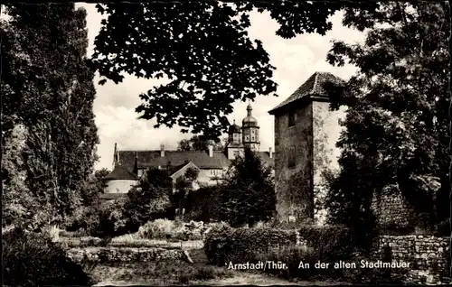 Ak Arnstadt in Thüringen, An der alten Stadtmauer