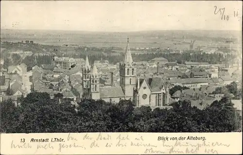 Ak Arnstadt in Thüringen, Blick von der Alteburg