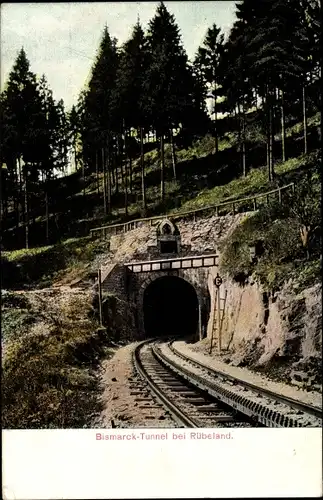 Ak Rübeland Oberharz am Brocken, Bismarck-Tunnel, Eisenbahn