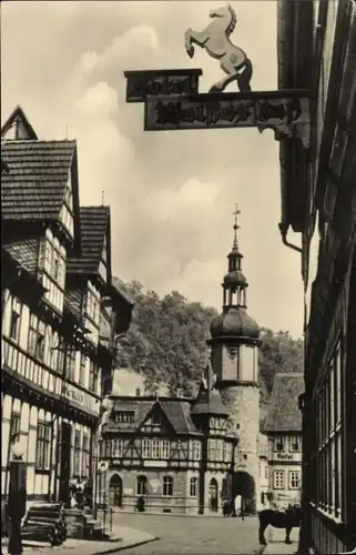 Ak Stolberg im Harz, Straßenansicht, Hotel, Kirche