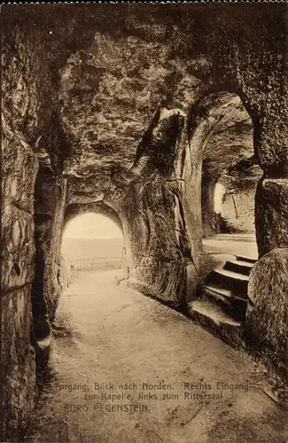 Ak Blankenburg am Harz, Burg Regenstein, Torgang, Blick nach Norden, Rechts Eingang zur Kapelle