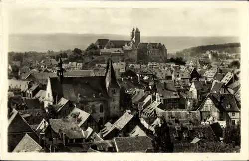 Ak Quedlinburg im Harz, Blick über die Dächer