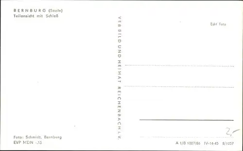 Ak Bernburg an der Saale, Teilansicht mit Schloss