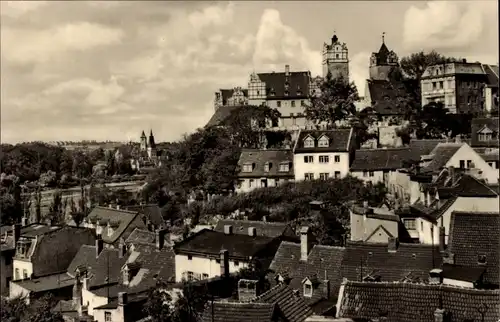 Ak Bernburg an der Saale, Teilansicht mit Schloss