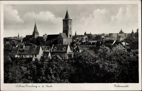 Ak Bernburg an der Saale, Teilansicht, Kirchturm