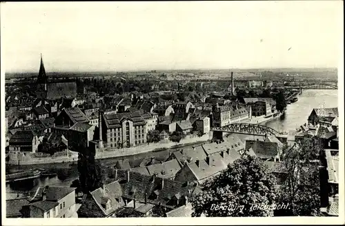 Ak Bernburg an der Saale, Teilansicht mit Saale