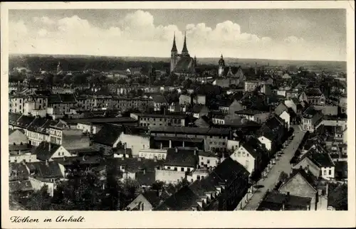 Ak Köthen in Anhalt, Blick über die Dächer, Kirchtürme