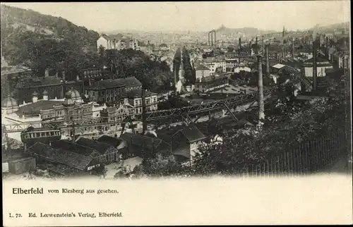 Ak Elberfeld Wuppertal, Blick vom Kiesberg aus auf den Ort