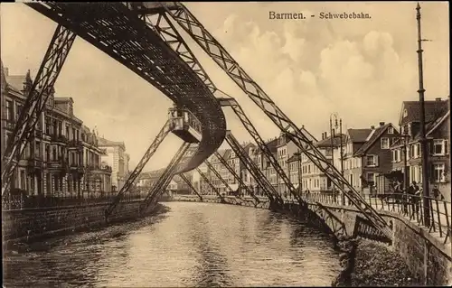 Ak Barmen Wuppertal, Schwebebahn