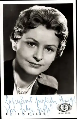 Ak Schauspielerin Helga Hesse, SFB, Portrait, Autogramm