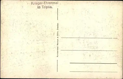 Ak Triptis in Thüringen, Kriegerehrenmal