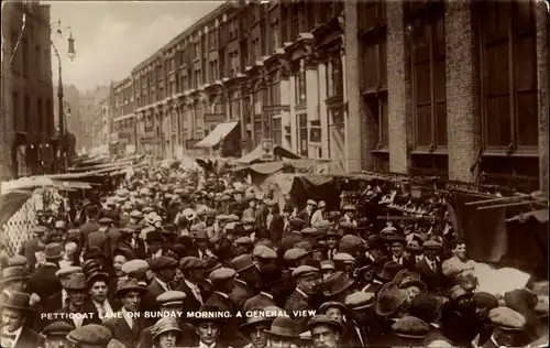 Ak London City England, Petticoat Lane Market, Sunday Morning
