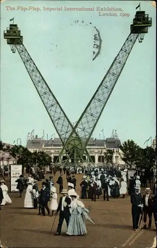 Ak London City, Imperial International Exhibition 1909, The Flip Flap