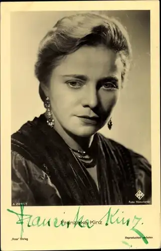 Ak Schauspielerin Franziska Kinz, Portrait, Autogramm