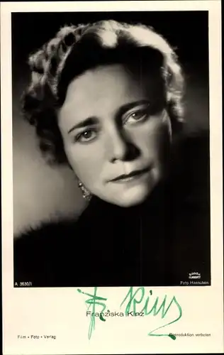 Ak Schauspielerin Franziska Kinz, Portrait, Autogramm