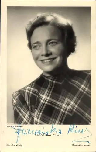 Ak Schauspielerin Franziska Kinz, Portrait, Autogramm