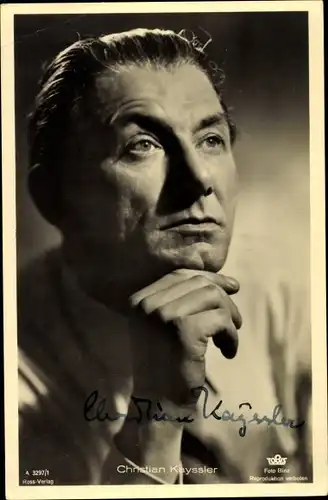 Ak Schauspieler Christian Kayssler, Portrait, Ross 3297/1, Autogramm