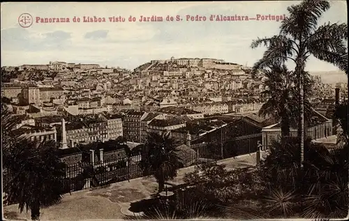 Ak Lisboa Lissabon Portugal, Panorama visto do Jardim de S. Pedro d'Alcantara