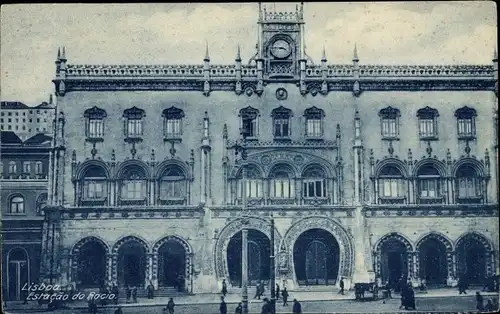 Ak Lisboa Lissabon Portugal, Estação Ferroviária do Rossio, Bahnhof