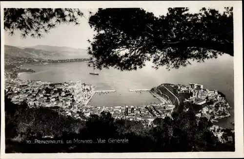 Ak Monaco, Durchblick zum Ort, Totale