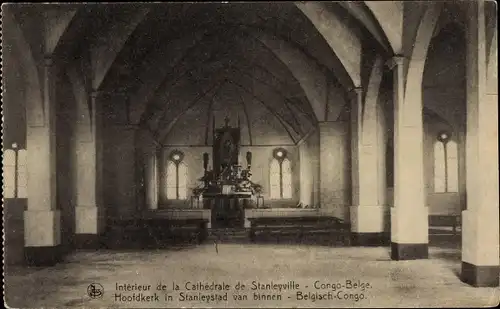 Ak Kisangani Stanleyville DR Kongo Zaire, Interieur de la Cathedrale