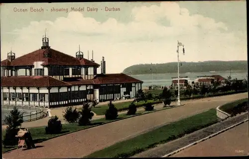 Ak Durban Südafrika, Ocean Beach, showing Model Dairy