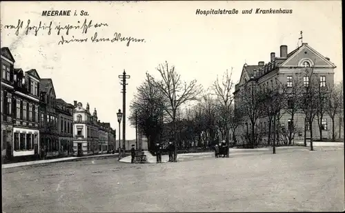 Ak Meerane in Sachsen, Hospitalstraße, Krankenhaus